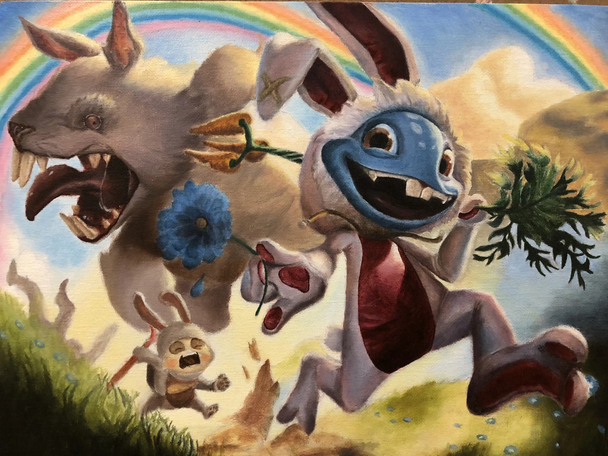 Cottontail Fizz, the finished painting